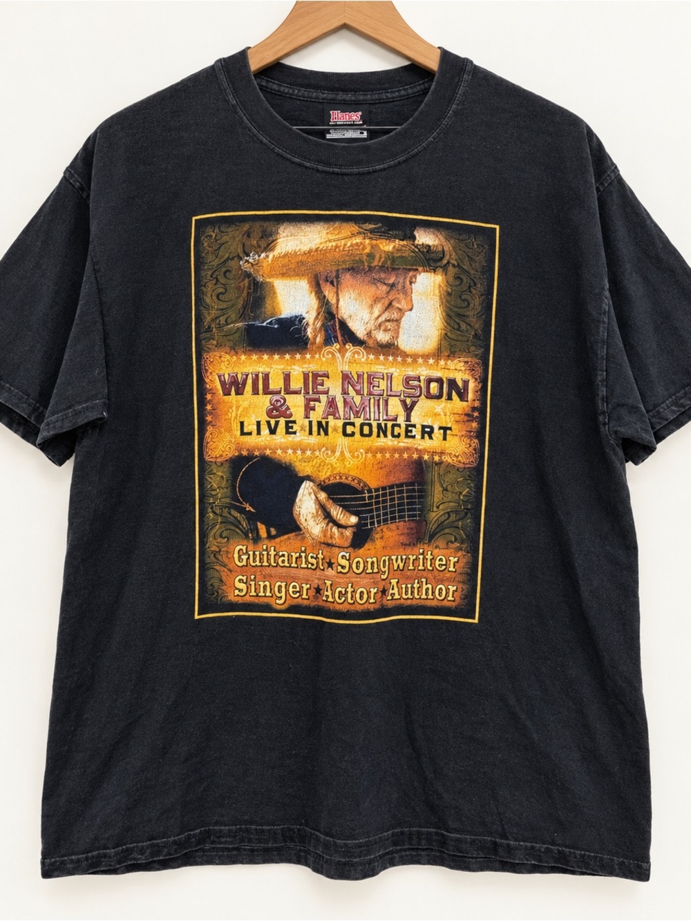 2013 Willie Nelson & Family Black Graphic Concert T-Shirt